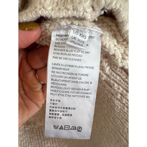 Anthropologie Pilcro Cable-Knit Oversized Slouchy Cardigan in Cream XXS - Picture 6 of 10